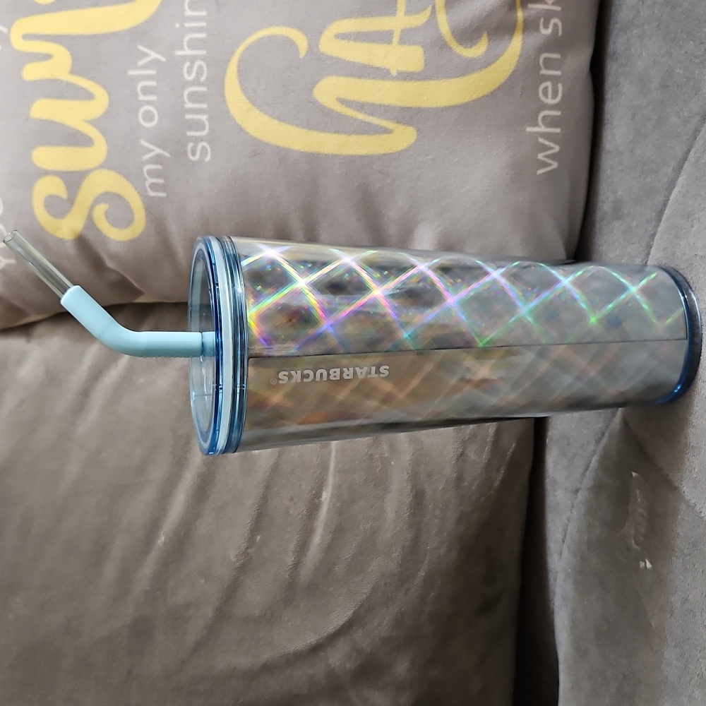 NWT ☕️ Starbucks 2024 Metalic Blue Holographic Venti Tumbler Cold Cup (24 oz)